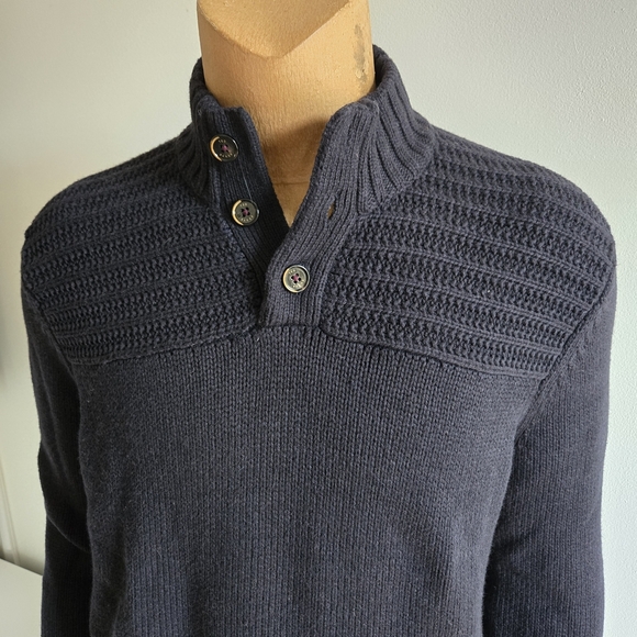 Ted Baker Navy Zip Up Sweater - Picture 2 of 13